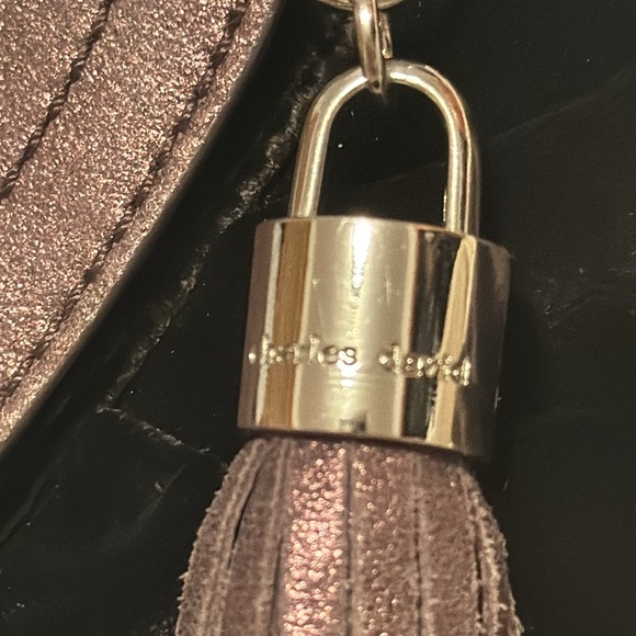 Charles David Brown Velvet Evening Bag with Sparkly Tassle - Picture 4 of 10